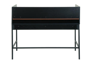 Schreibtisch Bürotisch Computertisch Schublade 120x50cm Holz Metall Walnuss-Optik