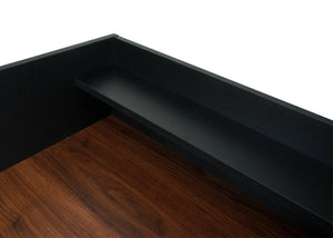 Schreibtisch Bürotisch Computertisch Schublade 120x50cm Holz Metall Walnuss-Optik