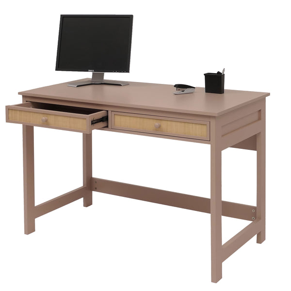 Moderner Schreibtisch Holz helltaupe mit Schublade 78x110x60 cm