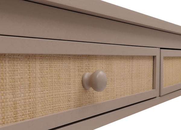 Moderner Schreibtisch Holz helltaupe mit Schublade 78x110x60 cm