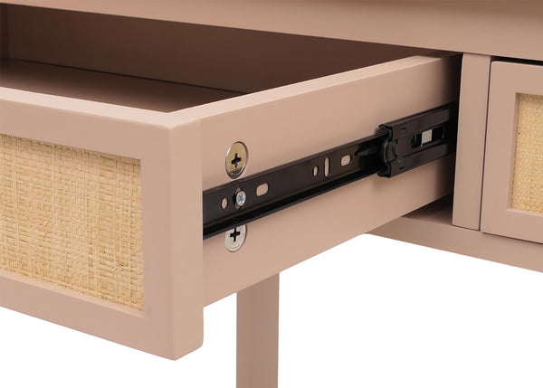 Moderner Schreibtisch Holz helltaupe mit Schublade 78x110x60 cm