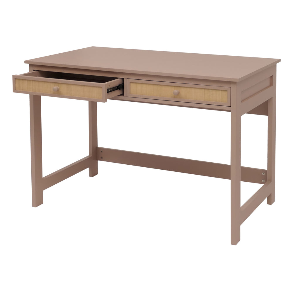 Moderner Schreibtisch Holz helltaupe mit Schublade 78x110x60 cm