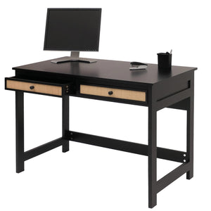Schreibtisch Holz Schwarz mit Schublade 110x60cm Büro Tisch