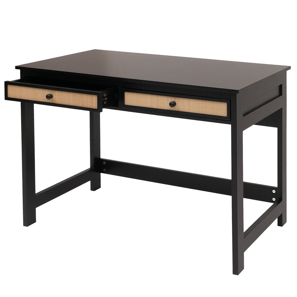 Schreibtisch Holz Schwarz mit Schublade 110x60cm Büro Tisch