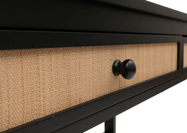 Schreibtisch Holz Schwarz mit Schublade 110x60cm Büro Tisch