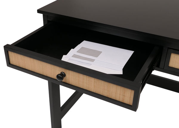 Schreibtisch Holz Schwarz mit Schublade 110x60cm Büro Tisch