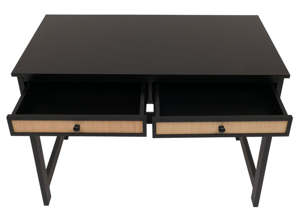 Schreibtisch Holz Schwarz mit Schublade 110x60cm Büro Tisch
