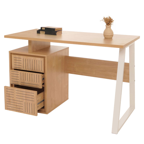Moderner Schreibtisch aus Holz mit Schublade, 118x58 cm, ulme natur