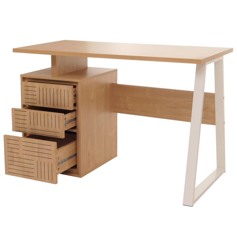 Moderner Schreibtisch aus Holz mit Schublade, 118x58 cm, ulme natur