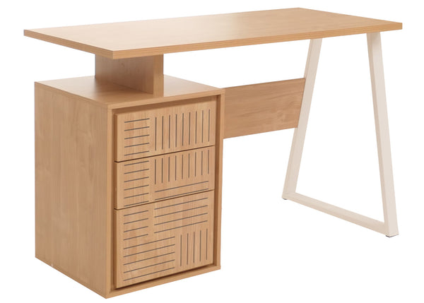 Moderner Schreibtisch aus Holz mit Schublade, 118x58 cm, ulme natur