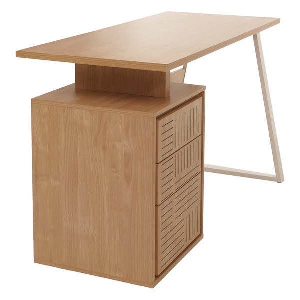 Moderner Schreibtisch aus Holz mit Schublade, 118x58 cm, ulme natur