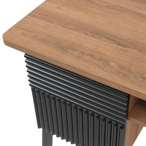 Moderner Schreibtisch aus MDF und Metall, 120x60cm natur