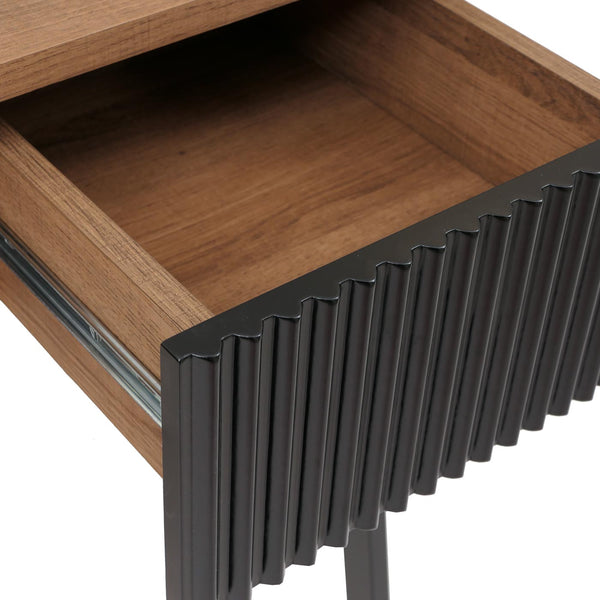Moderner Schreibtisch aus MDF und Metall, 120x60cm natur
