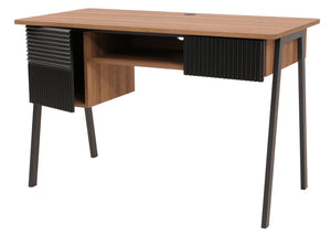 Moderner Schreibtisch aus MDF und Metall, 120x60cm natur