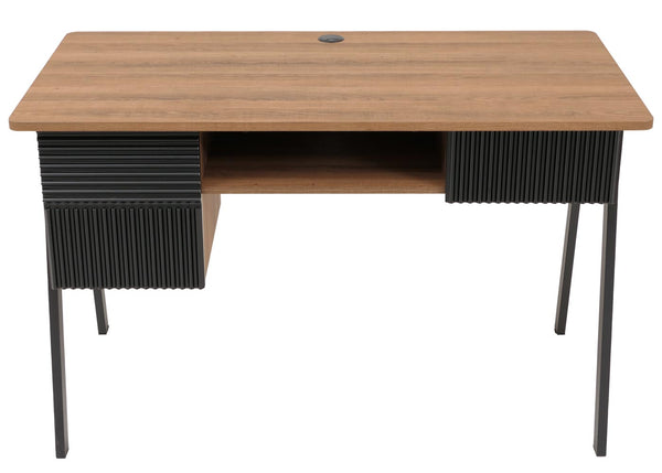 Moderner Schreibtisch aus MDF und Metall, 120x60cm natur