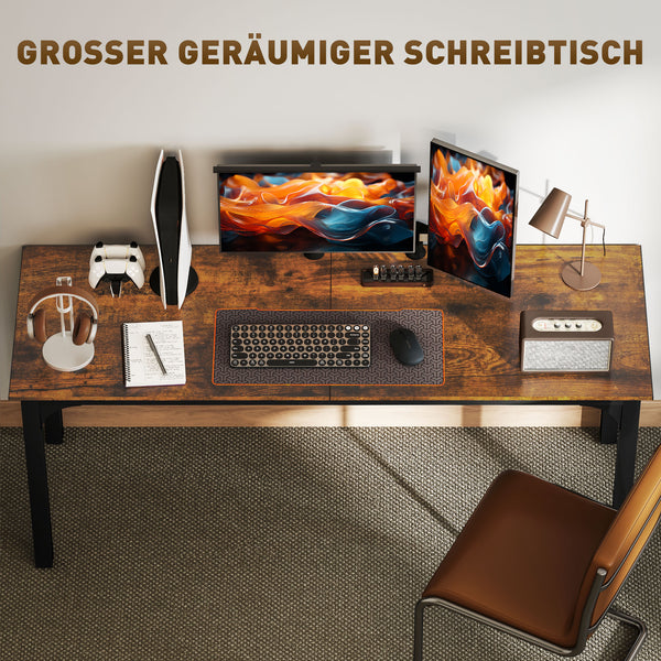 Schreibtisch im rustikalen Design mit viel Platz braun