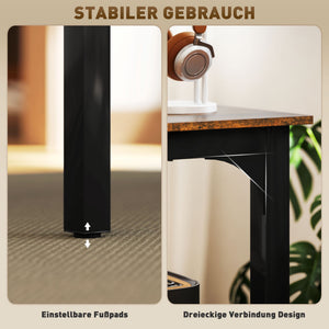 Schreibtisch im rustikalen Design mit viel Platz braun