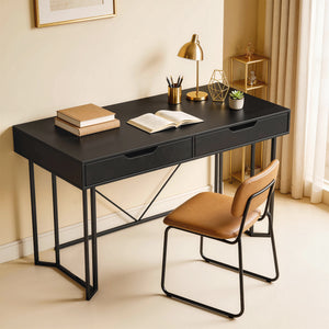 Schreibtisch mit Schubladen für Home Office schwarz
