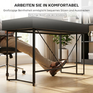 Schreibtisch mit Schubladen für Home Office schwarz