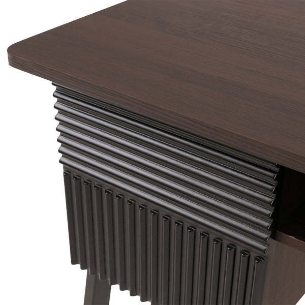 Moderner Schreibtisch Walnuss-Optik 120cm, MDF & Metall