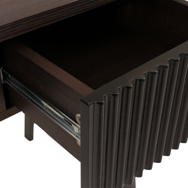 Moderner Schreibtisch Walnuss-Optik 120cm, MDF & Metall