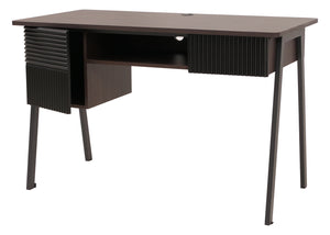 Moderner Schreibtisch Walnuss-Optik 120cm, MDF & Metall