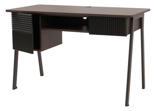 Moderner Schreibtisch Walnuss-Optik 120cm, MDF & Metall