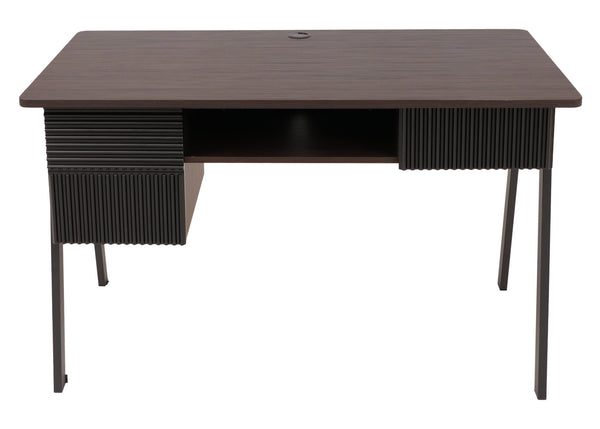 Moderner Schreibtisch Walnuss-Optik 120cm, MDF & Metall