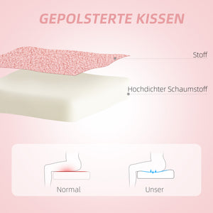 Schreibtischstuhl ergonomisch gepolstert mit Herz Rückenlehne rosa