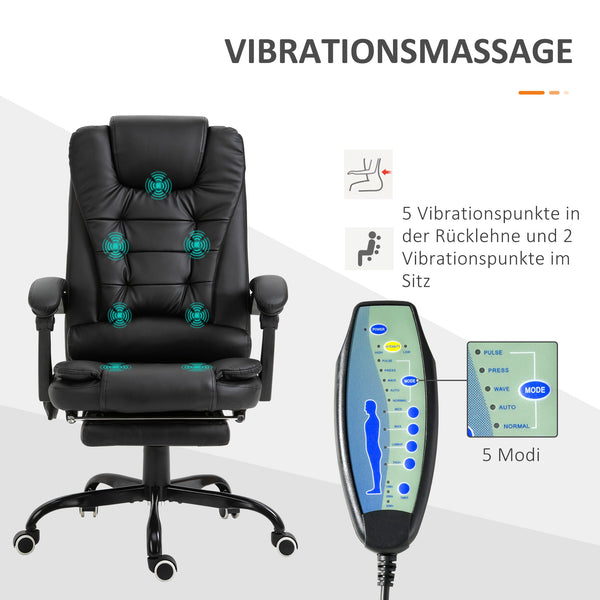 Schreibtischstuhl höhenverstellbar mit Massagefunktion und Fussstütze