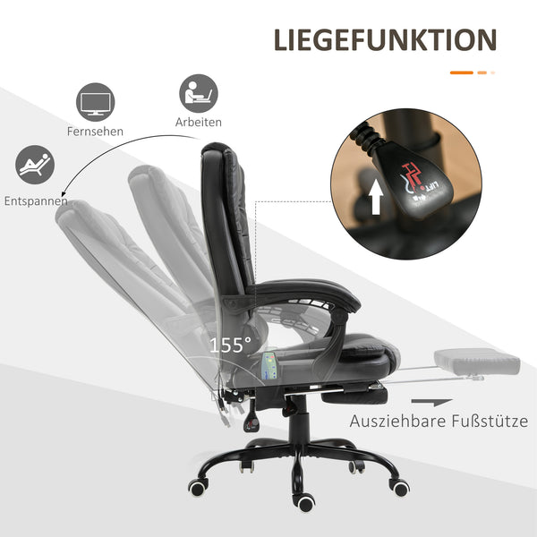 Schreibtischstuhl höhenverstellbar mit Massagefunktion und Fussstütze
