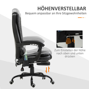 Schreibtischstuhl höhenverstellbar mit Massagefunktion und Fussstütze