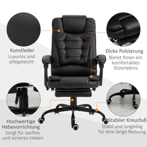 Schreibtischstuhl höhenverstellbar mit Massagefunktion und Fussstütze