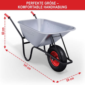 Schubkarre 100L Wanne mit 250kg Tragkraft