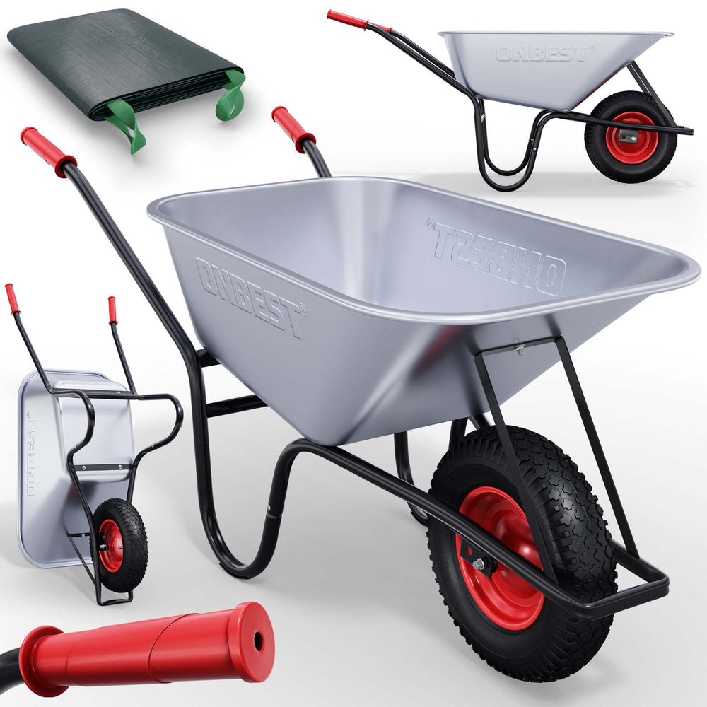Wheelbarrow with 100L tub and 250kg load capacity