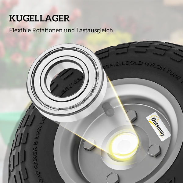 Schubkarrenrad Ersatzrad Vollgummi mit Kugellager 4er Set