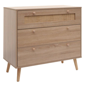 Schubladenkommode Sideboard Highboard Kubu Rattan 78x80x39cm Eiche-Optik