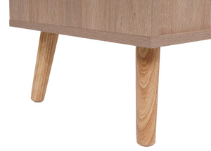 Schubladenkommode Sideboard Highboard Kubu Rattan 78x80x39cm Eiche-Optik
