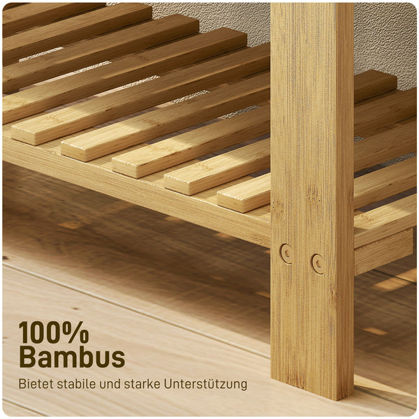 Schuhbank mit Sitzfläche und Stauraum für Flur aus Bambus