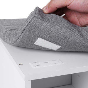 Banc à chaussures à 10 compartiments, blanc