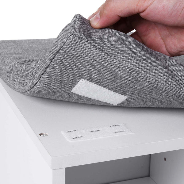 Banc à chaussures à 10 compartiments, blanc