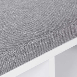 Banc à chaussures à 10 compartiments, blanc