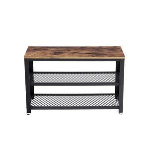 Banc à chaussures à 2 étagères, marron