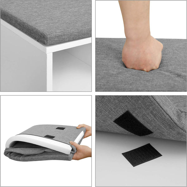 Banc à chaussures compartimenté, blanc et gris