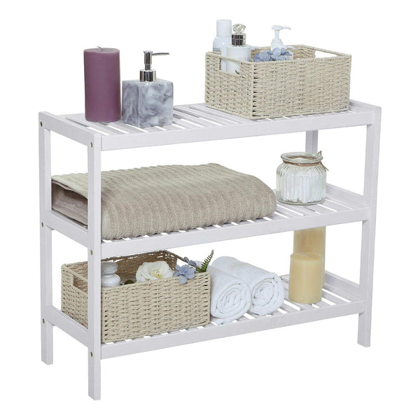 Bamboo shoe bench/shoe rack with 3 levels
