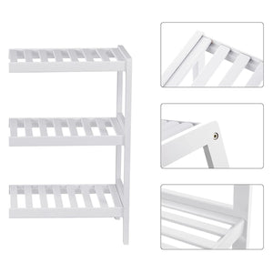 Bamboo shoe bench/shoe rack with 3 levels