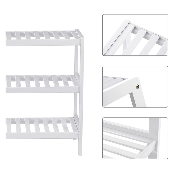 Bamboo shoe bench/shoe rack with 3 levels