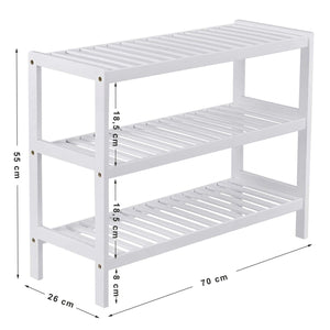Bamboo shoe bench/shoe rack with 3 levels