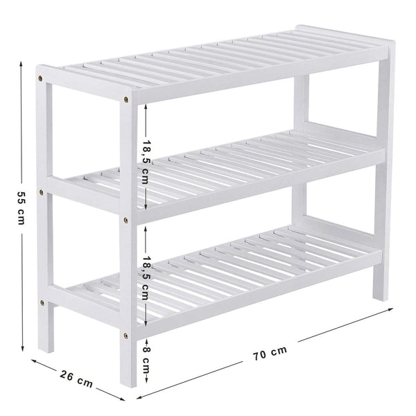 Bamboo shoe bench/shoe rack with 3 levels