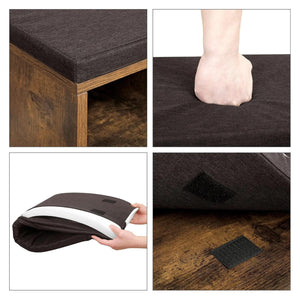 Banc à chaussures à 10 compartiments, marron
